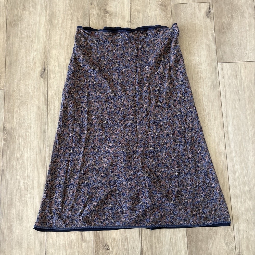 Sundance Vintage Y2K Silk Floral Midi Skirt Women's Size 8 Boho Fairy grunge